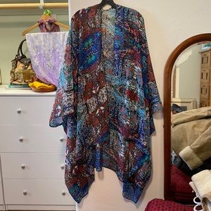 Bright and Flowy Silk Scarf Kimono